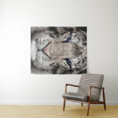 Witte Tijger Kop Wilde Natuur Esthetiek Wandkleed (In Situ (horizontaal))