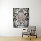 Witte Tijger Kop Wilde Natuur Esthetiek Wandkleed (In situ)