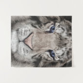 Witte Tijger Kop Wilde Natuur Esthetiek Wandkleed (Voorkant (horizontaal))