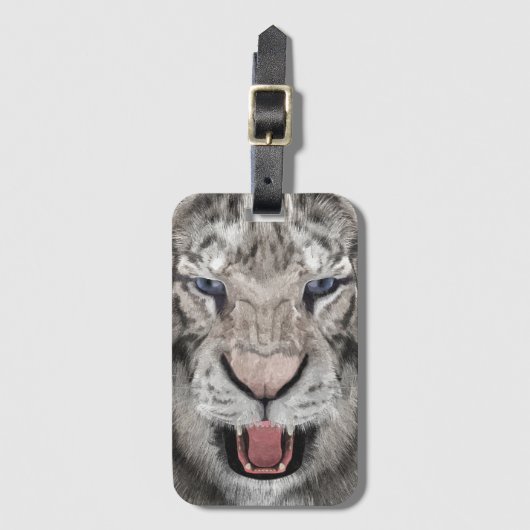 Witte Tijger Kop Wilde Schoonheid Bagagelabel (Voorkant (verticaal))