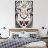 Witte Tijger Kop Wilde Schoonheid Canvas Afdruk (Insitu (Slaapkamer))