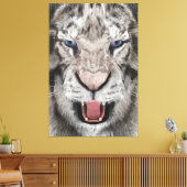 Witte Tijger Kop Wilde Schoonheid Canvas Afdruk (Insitu (Woonkamer))