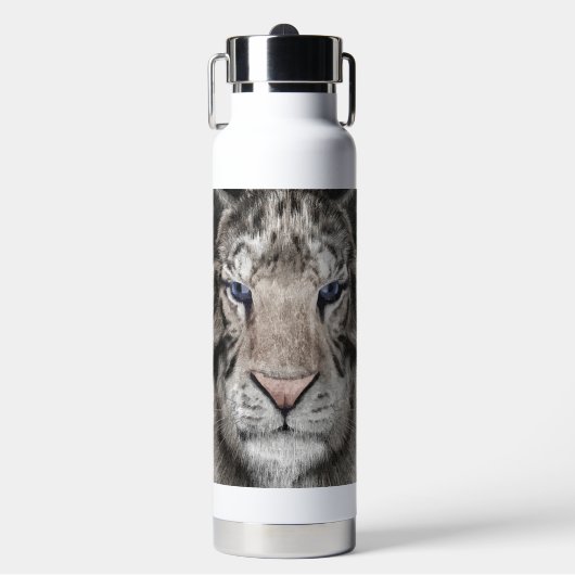 Witte Tijger Kop Wilde Schoonheid Esthetiek Waterfles (Voorkant)