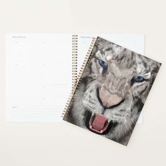 Witte Tijger Kop Wilde Schoonheid Planner (Display)