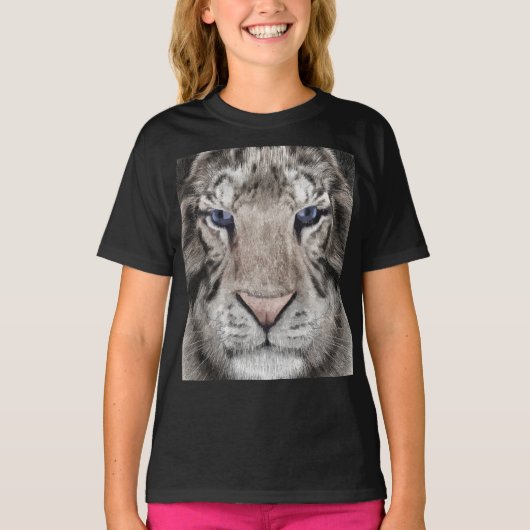 Witte Tijger Kop Wilde Schoonheid T-shirt (Voorkant)