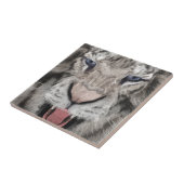 Witte Tijger Kop Wilde Schoonheid Tegeltje (Zijkant)