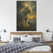 Witte Tijger - Kunstprint Canvas Afdruk (Insitu (Slaapkamer))