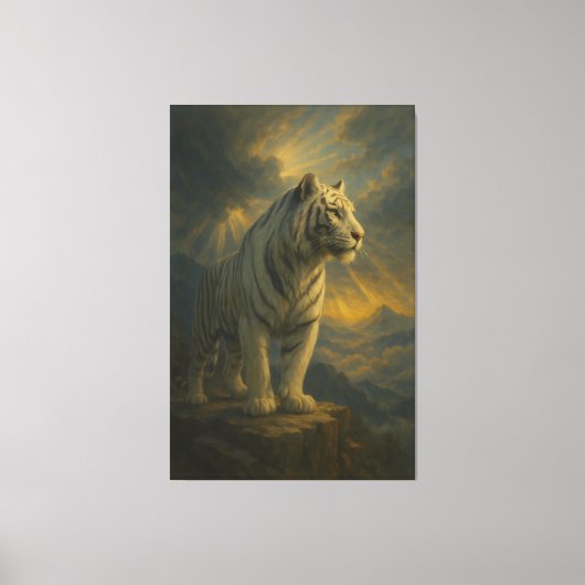 Witte Tijger - Kunstprint Canvas Afdruk (Voorkant)