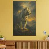 Witte Tijger - Kunstprint Canvas Afdruk (Insitu (Woonkamer))