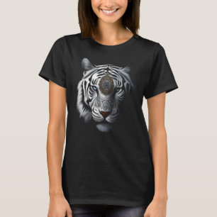 Witte Tijger Kunstwerk Mandala Dier Tijger T-shirt