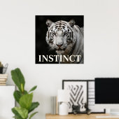 Witte Tijger Luxe Mode Poster (Thuiskantoor)