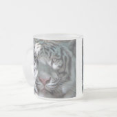 Witte Tijger Matglas Koffiemok (Voorkant links)