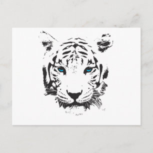 Witte Tijger met Blauwe Ogen Briefkaart