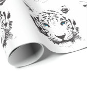 Witte tijger met blauwe ogen cadeaupapier (Rol Hoek)