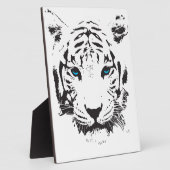 Witte tijger met blauwe ogen fotoplaat (Zijkant)