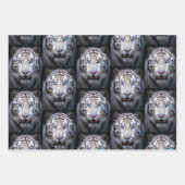 Witte Tijger met Blauwe Ogen Inpakpapier Vel (Voorkant)