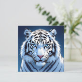 Witte Tijger met Blauwe Ogen Kaart (Staand voorkant)