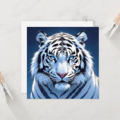 Witte Tijger met Blauwe Ogen Kaart (Voorkant / Achterkant in situ)