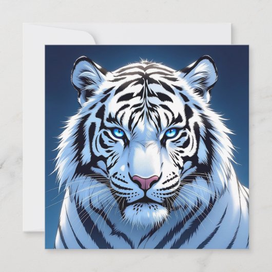 Witte Tijger met Blauwe Ogen Kaart (Voorkant)