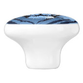 Witte Tijger met Blauwe Ogen Keramische Knop (Zijkant)
