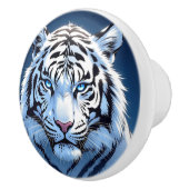 Witte Tijger met Blauwe Ogen Keramische Knop (Rechts)