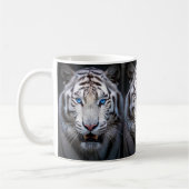 Witte tijger met blauwe ogen koffiemok (Links)
