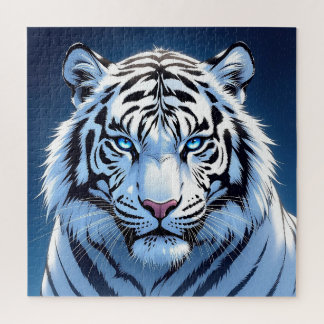 Witte Tijger met Blauwe Ogen Legpuzzel