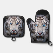 Witte tijger met blauwe ogen