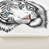 Witte tijger met blauwe ogen sherpa deken (3/4)