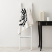 Witte tijger met blauwe ogen sherpa deken (In situ)