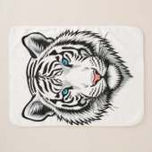 Witte tijger met blauwe ogen sherpa deken (Voorkant (horizontaal))