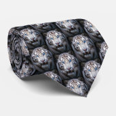 Witte tijger met blauwe ogen stropdas (Opgerold)