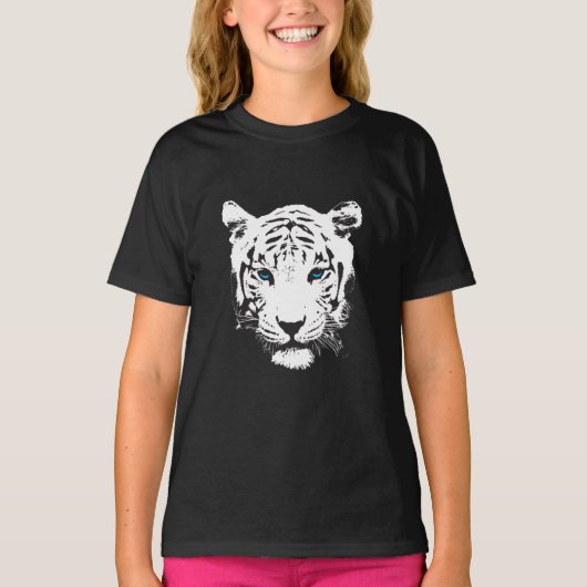 Witte tijger met blauwe ogen t-shirt (Voorkant)