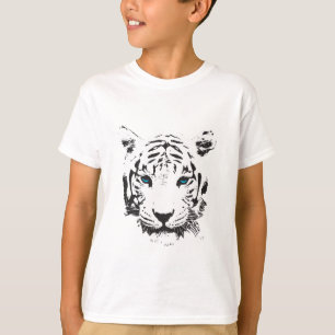 Witte tijger met blauwe ogen t-shirt