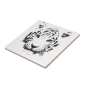 Witte tijger met blauwe ogen tegeltje (Zijkant)