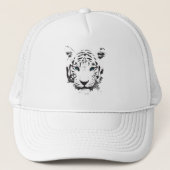Witte tijger met blauwe ogen trucker pet (Voorkant)