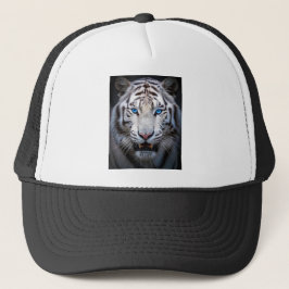 Witte tijger met blauwe ogen trucker pet