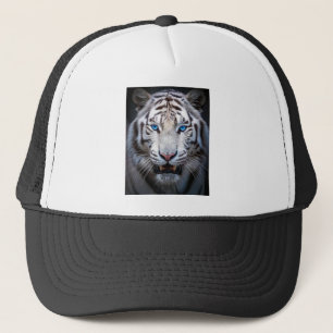 Witte tijger met blauwe ogen trucker pet