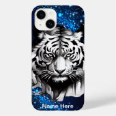 Witte tijger met blauwe sprankels Case-Mate iPhone case (Achterkant)