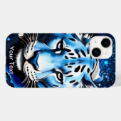 Witte tijger met blauwe sprankels Case-Mate iPhone case (Achterkant (horizontaal))