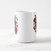 Witte tijger met rode rozen – Bold Wildlife Floral Koffiemok (Center)