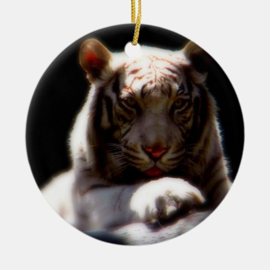 Witte Tijger Mirage Keramisch Ornament (Voorkant)