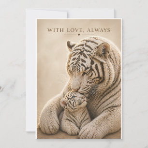Witte Tijger Moeder en Welp kaart – Met liefde, al