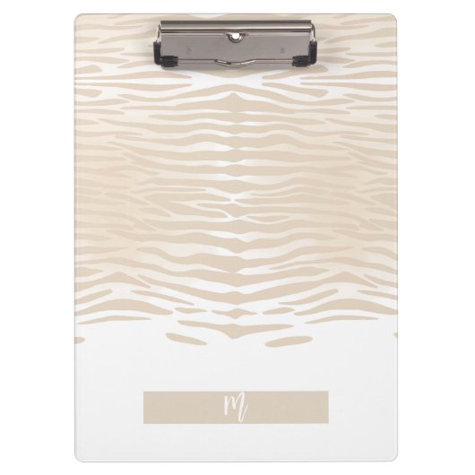 Witte Tijger Monogram Klembord (Voorkant)