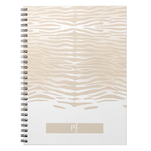 Witte Tijger Monogram Notitieboek (Voorkant)