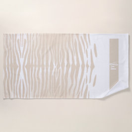Witte Tijger Monogram Strandhanddoek Strandlaken