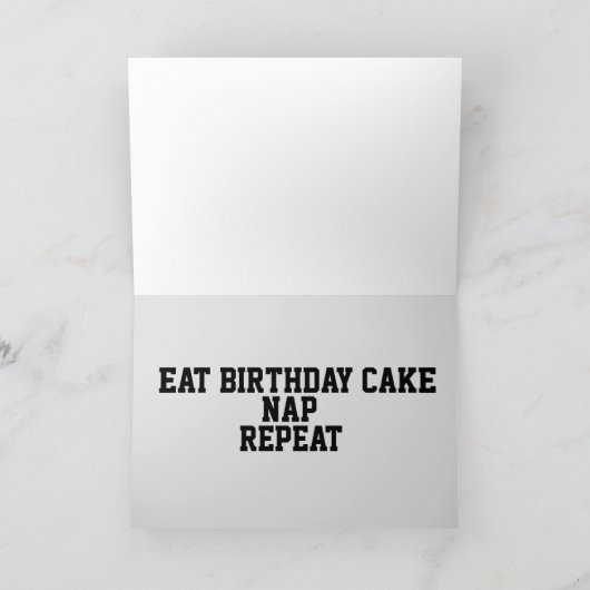 WITTE TIJGER NAP, EET CAKE, VERJAARDAG KAART (Binnen)