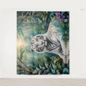 Witte Tijger Oerwoud Flora Wandkleed (Voorkant)
