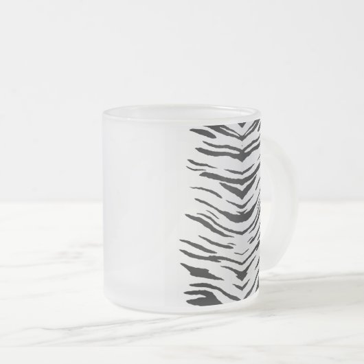 Witte tijger of Zebra gestreept Matglas Koffiemok (Voorkant rechts)