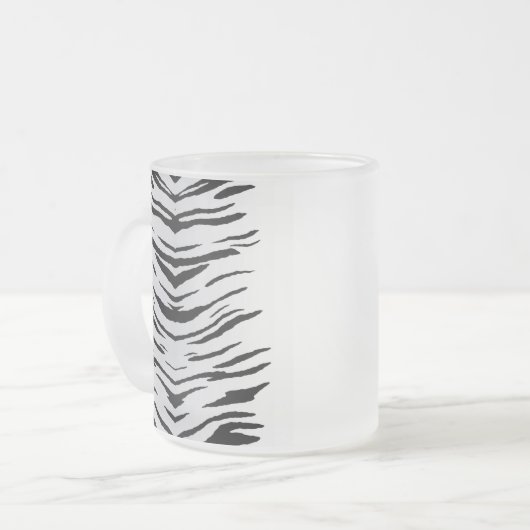 Witte tijger of Zebra gestreept Matglas Koffiemok (Voorkant links)
